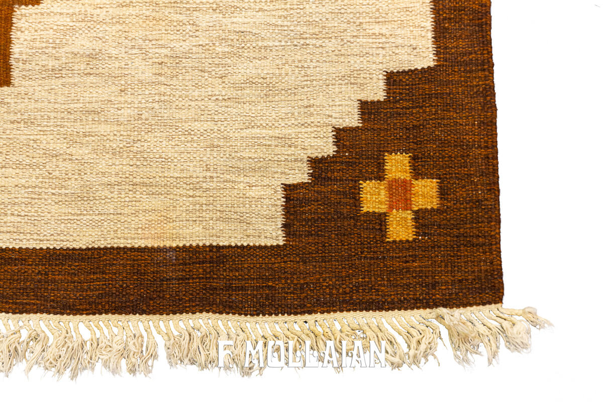 Scandinavian Rug Flat-weave Rug Beige/Brown Color n°:461237